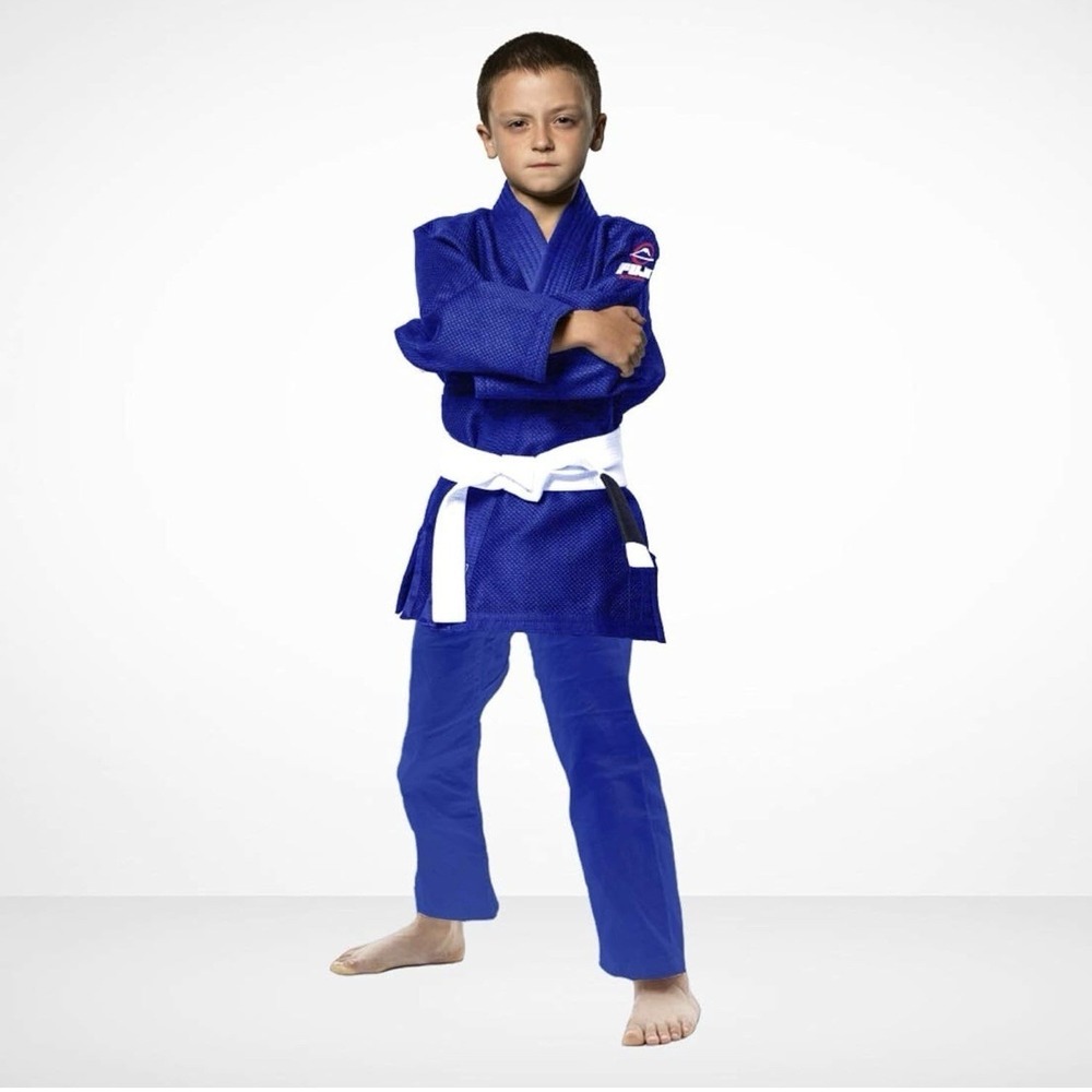 FUJI Kids All-Around Brazilian Style Jiu Jitsu Uniform with C0-Sized White Belt